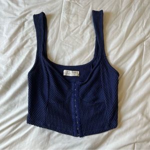 Urban Outfitters Blue Crop Tank Top